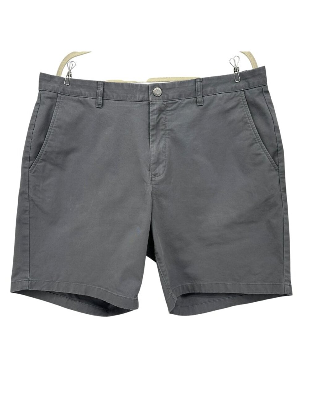 Bonobos Mens 36 Shorts Athletic 7 Inch Flat Front Gray Pockets Stretch